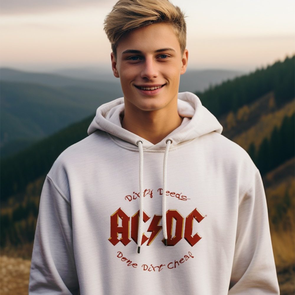 Sweat-shirt à capuche homme ACDC avec un design de ACDC Dirty Deeds Done Dirt Cheap