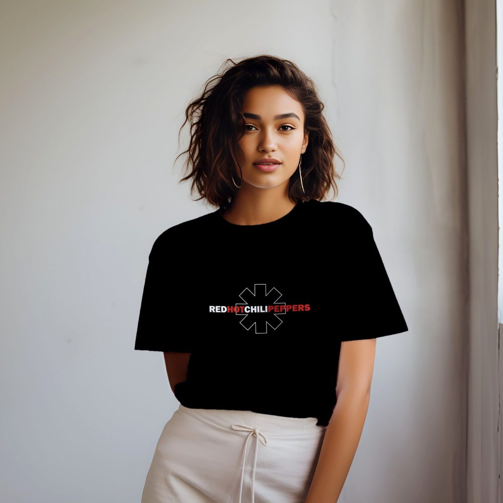 T-shirt oversize coton bio Red Hot Chili Peppers avec un design de RHCP White Line