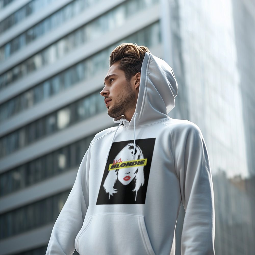 Sweat-shirt à capuche Homme Blondie avec un design de Blondie Aka noir