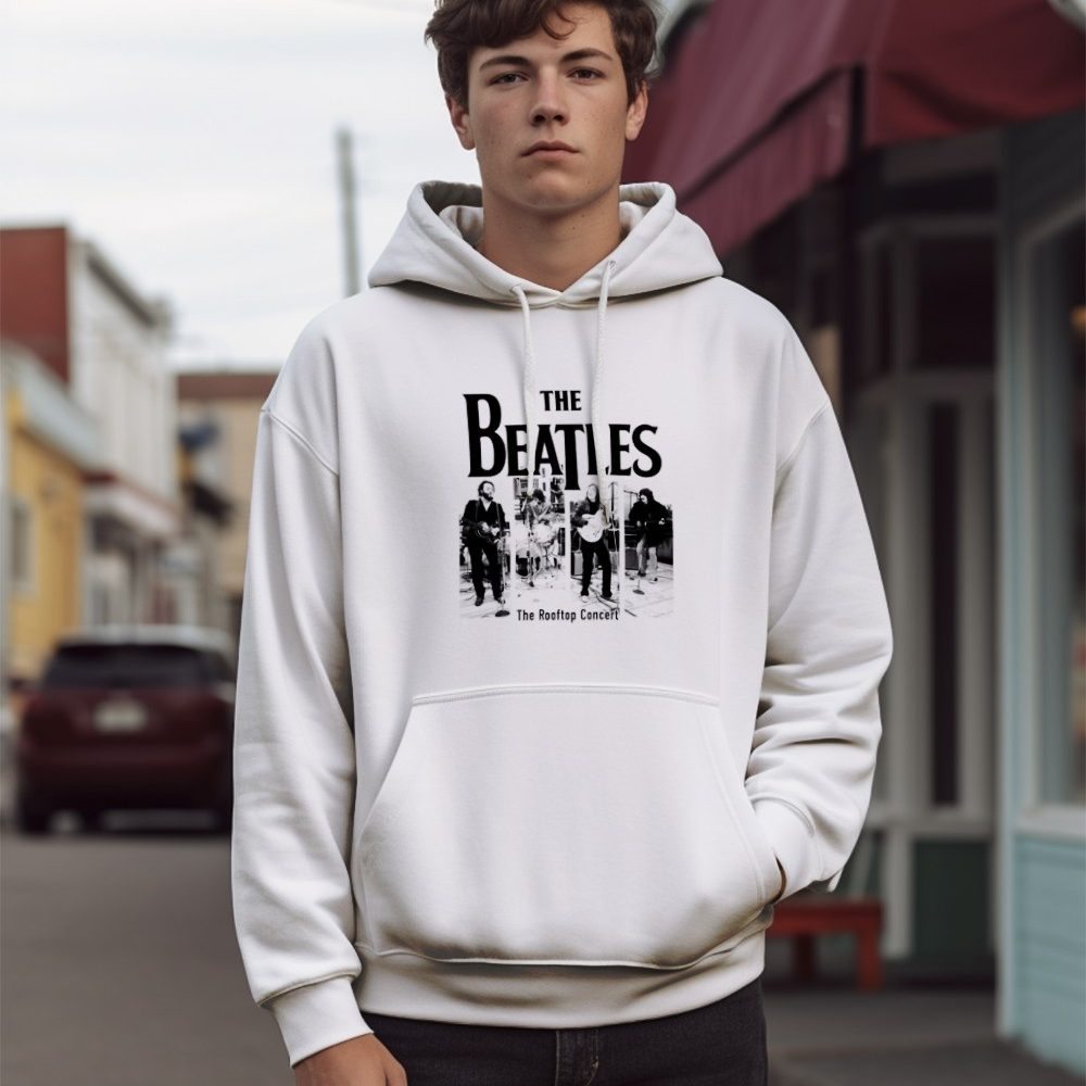 Sweat-shirt à capuche Homme The Beatles avec un design de The Beatles Live noir