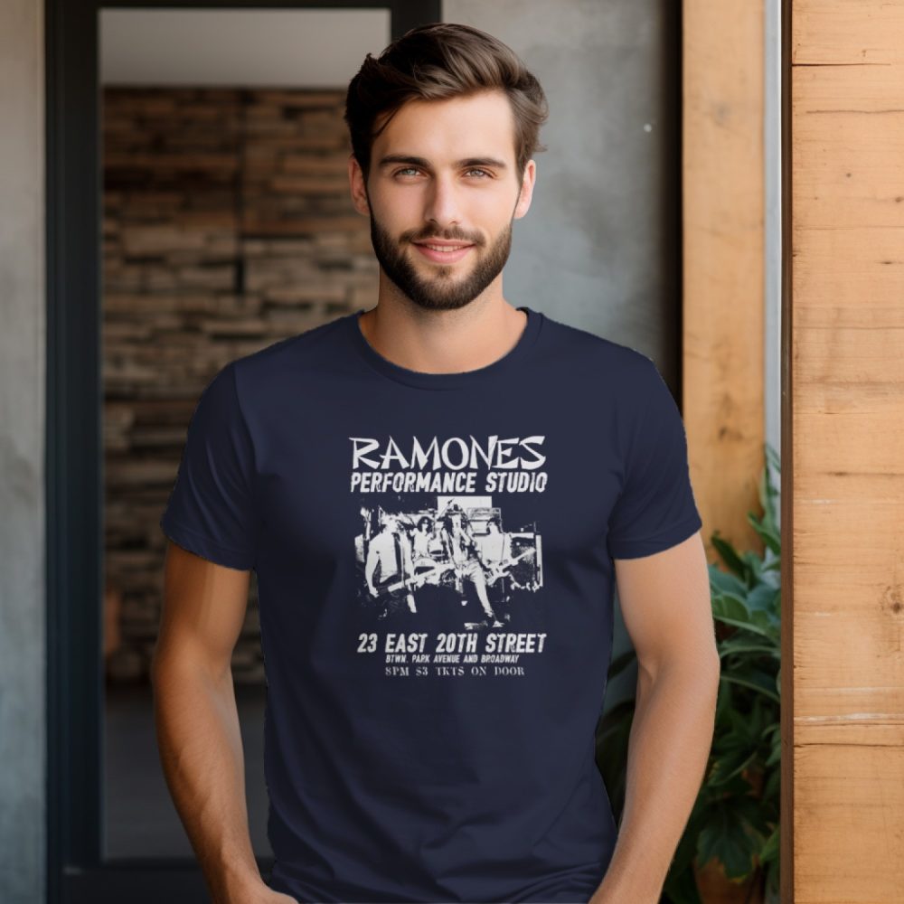 T-shirt homme Pink Floyd avec un design de Ramones Performance Studio blanc