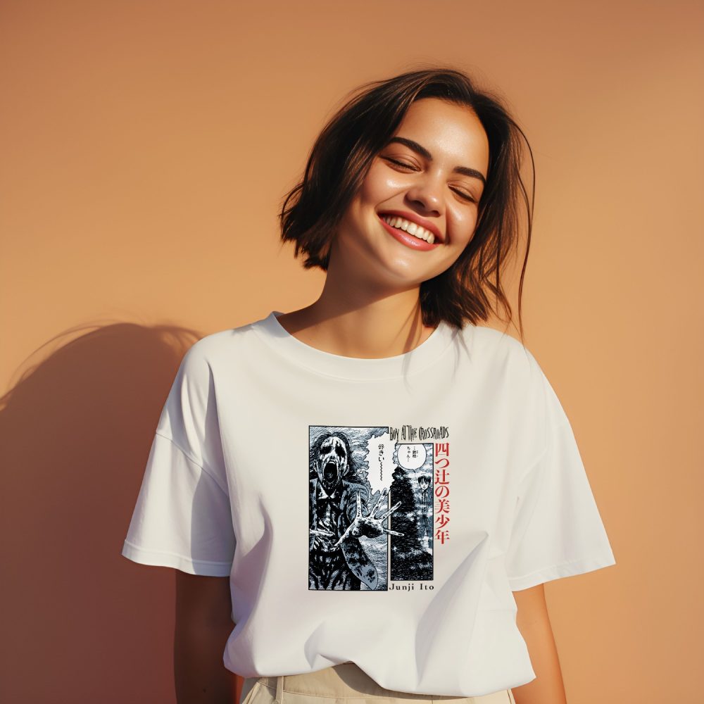 T-shirt bio oversize Femme Junji Ito Collection avec un design de Junji Ito Collection Crossroads BD