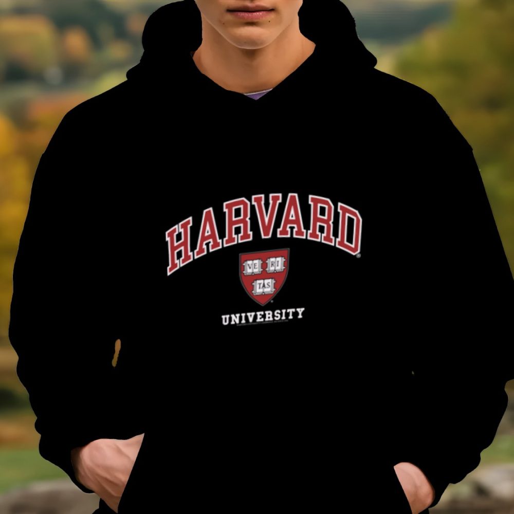 Sweat-shirt à capuche Homme Harvard avec un design de Harvard Arc Écusson University blanc