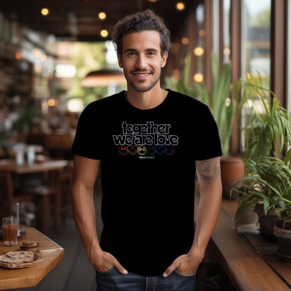 T-shirt Homme Smiley World avec un design de Smiley World Together We Are Love blanc