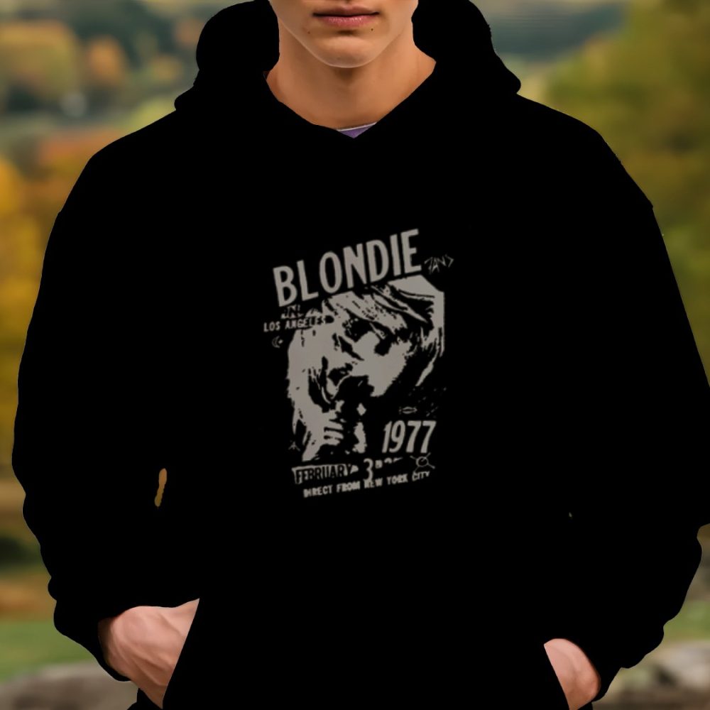 Sweat-shirt à capuche Homme Blondie avec un design de Blondie 1977 gris