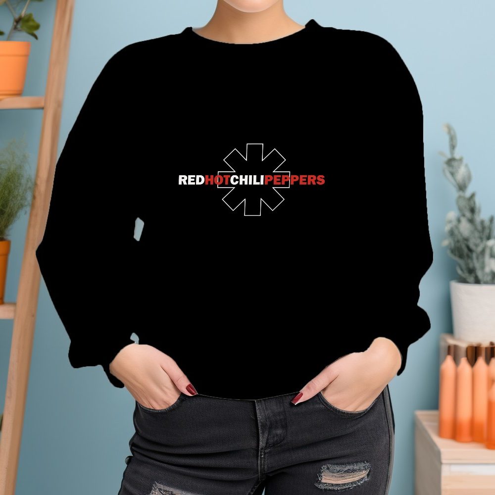 Sweat oversize coton bio Femme Red Hot Chili Peppers avec un design de RHCP White Line