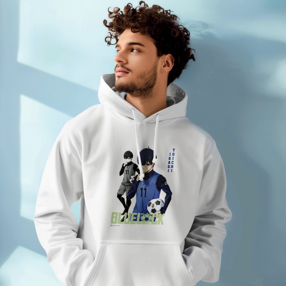 Sweat-shirt à capuche Homme Bluelock avec un design de Bluelock Isagi Yoichi 11 vert