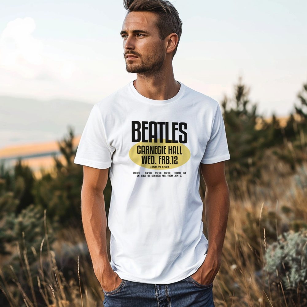 T-shirt Homme The Beatles avec un design de The Beatles Carnegie Hall jaune
