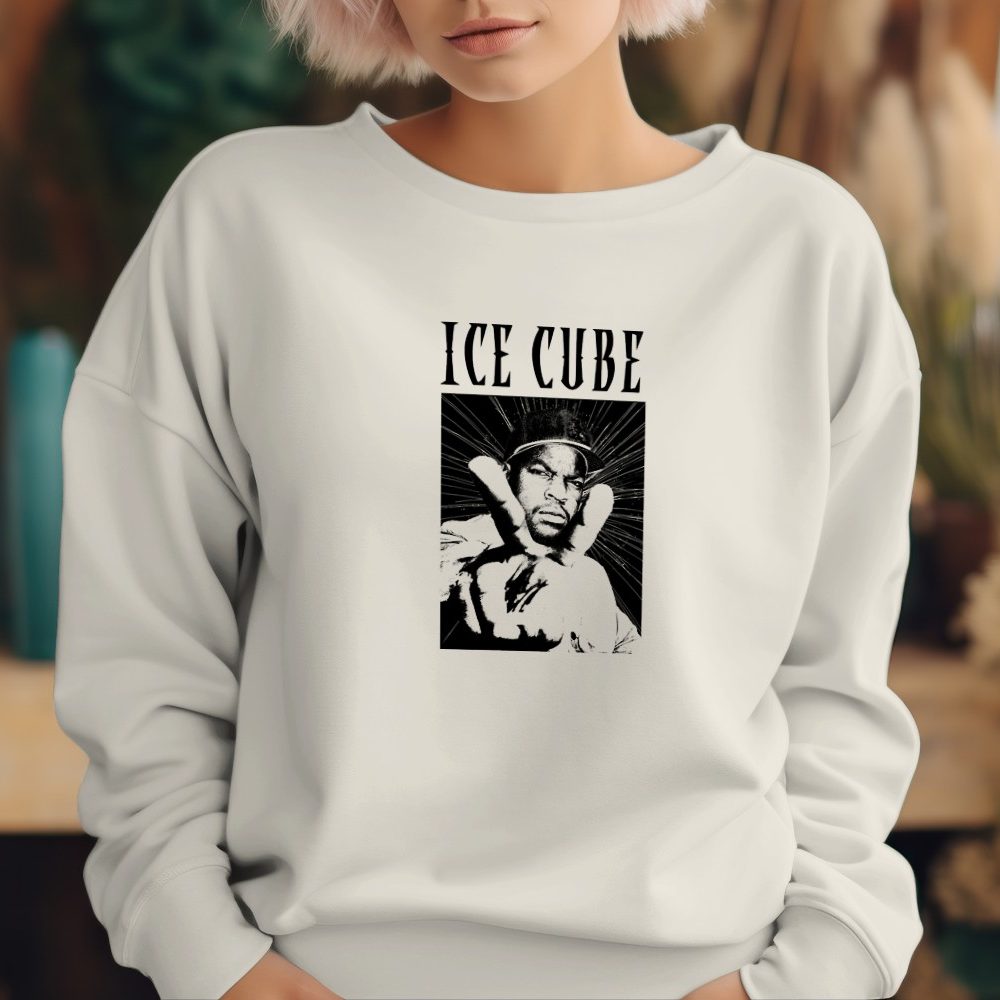 Sweat oversize coton bio Femme Ice Cube avec un design de Ice Cube Peace noir