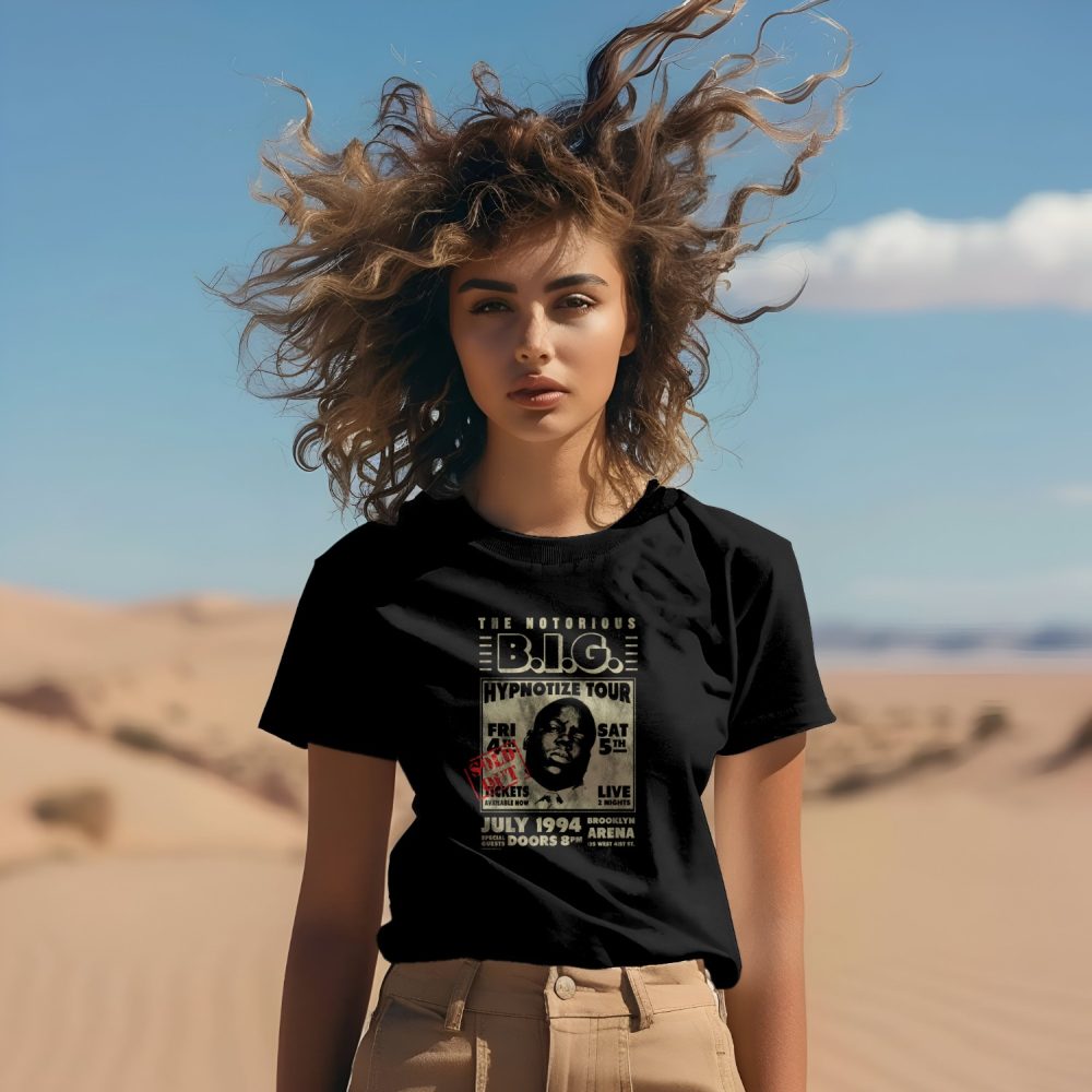T-shirt Femme The Notorious B.I.G. avec un design de The Notorious B.I.G. Hypnotize Tour beige