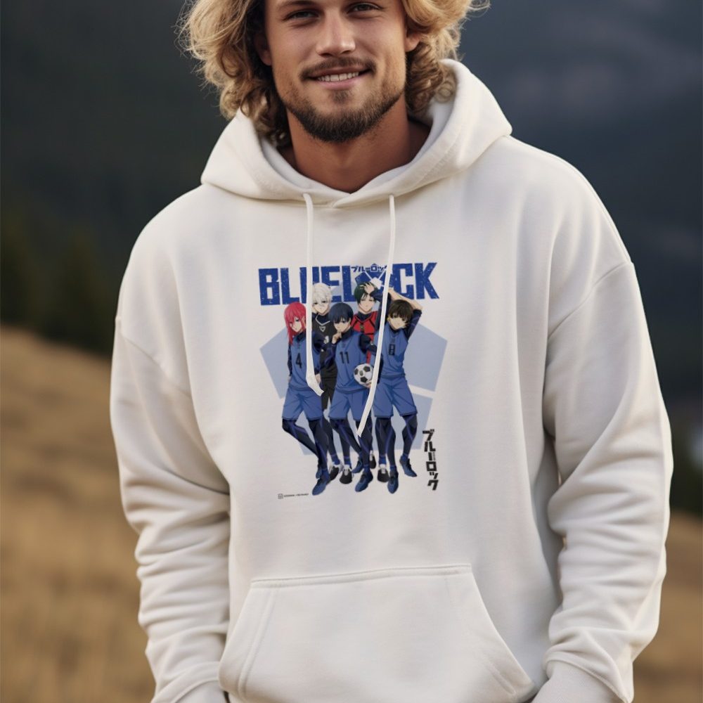 Sweat-shirt à capuche Homme Bluelock avec un design de Bluelock Team noir