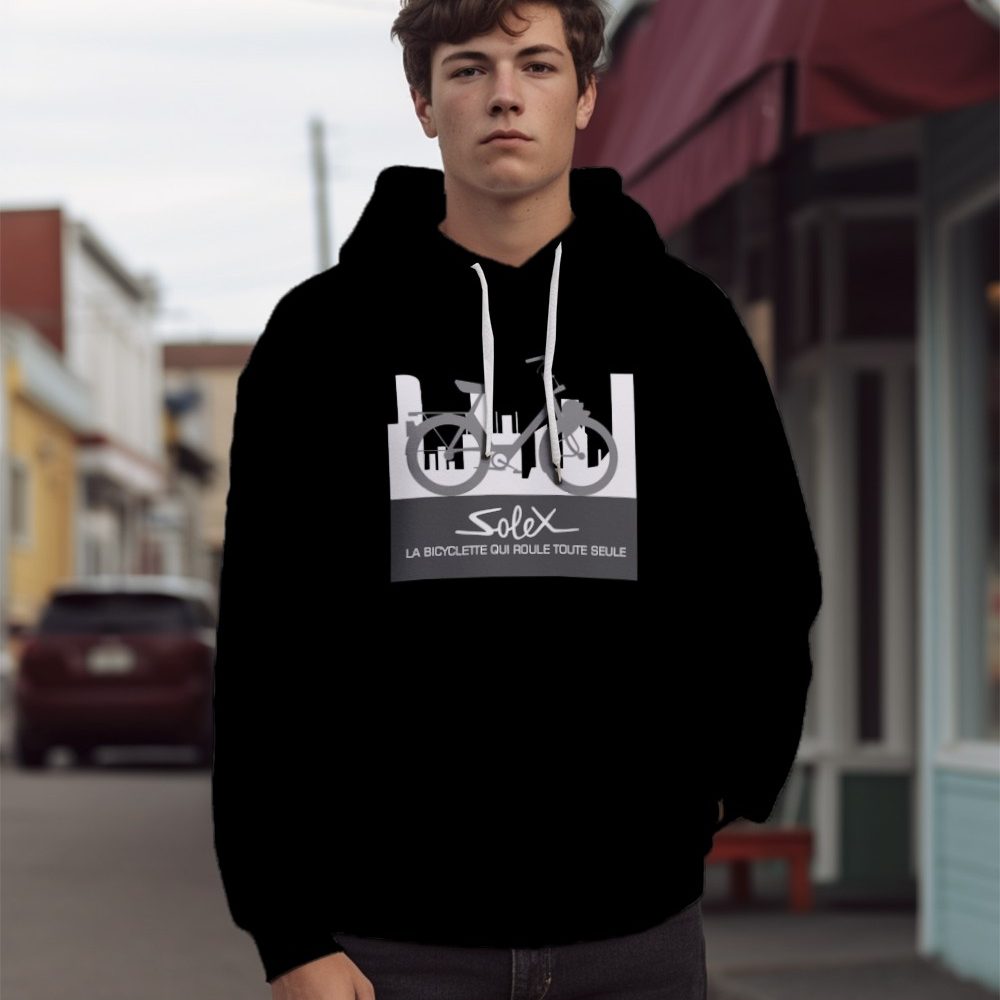 Sweat-shirt à capuche Homme Solex avec un design de Solex Silhouette gris