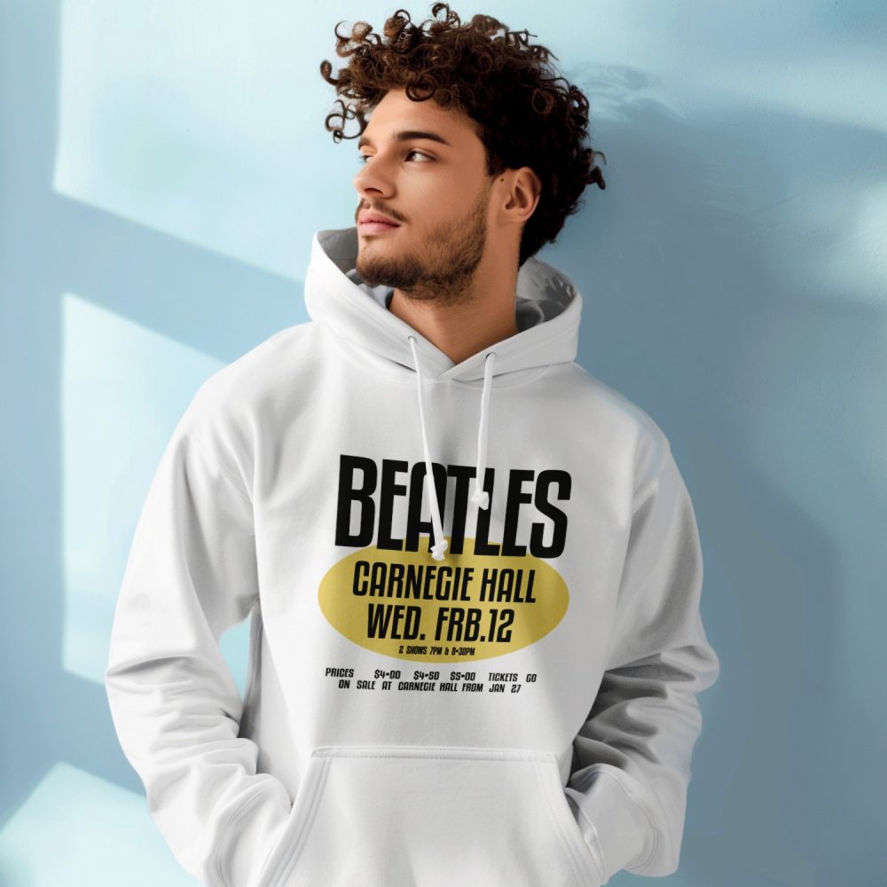 Sweat-shirt à capuche Homme The Beatles avec un design de The Beatles Carnegie Hall jaune