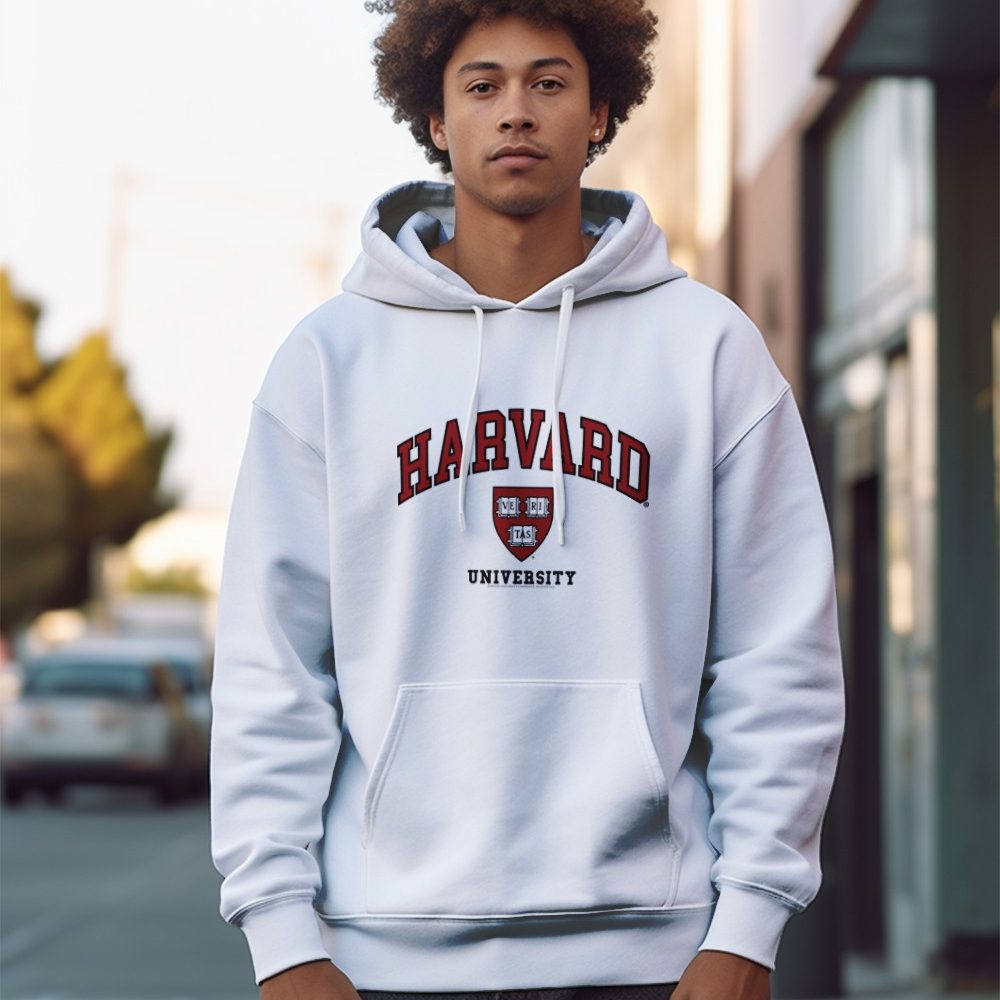 Sweat-shirt à capuche Homme Harvard avec un design de Harvard Arc Écusson University noir