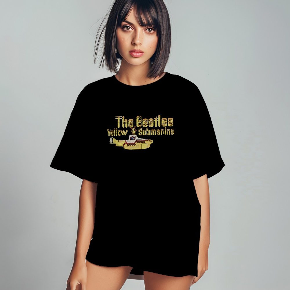 T-shirt oversize coton bio Femme The Beatles avec un design de The Beatles Yellow Submarine