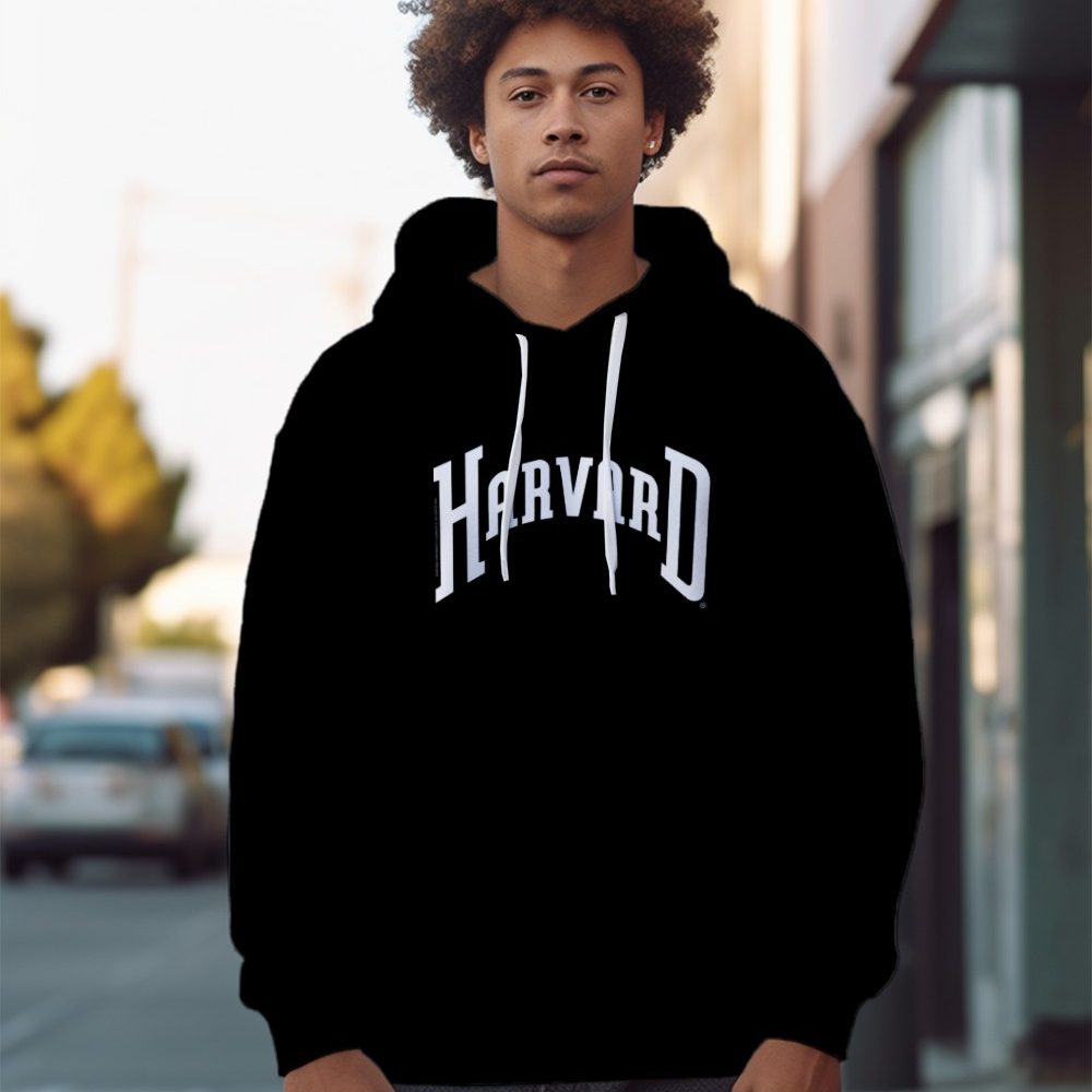 Sweat-shirt à capuche Homme Harvard avec un design de Harvard Arc blanc