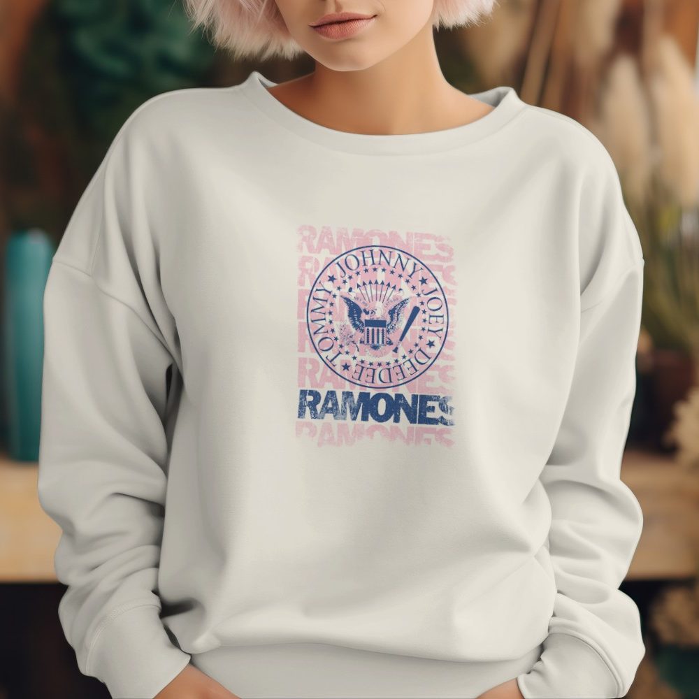 Sweat oversize coton bio Femme Ramones avec un design de Ramones Pink Listing