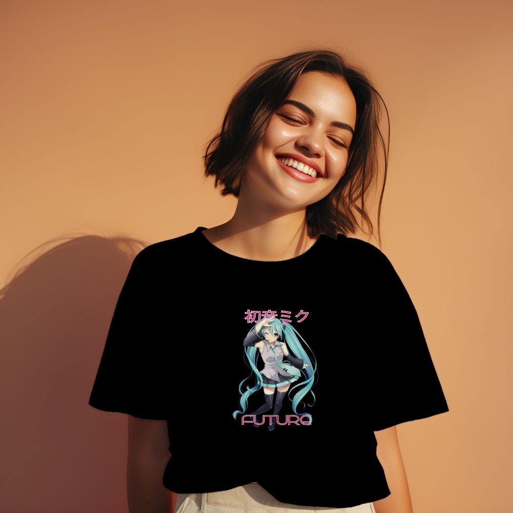 T-shirt oversize coton bio Femme Hatsune Miku avec un design de Hatsune Miku Future