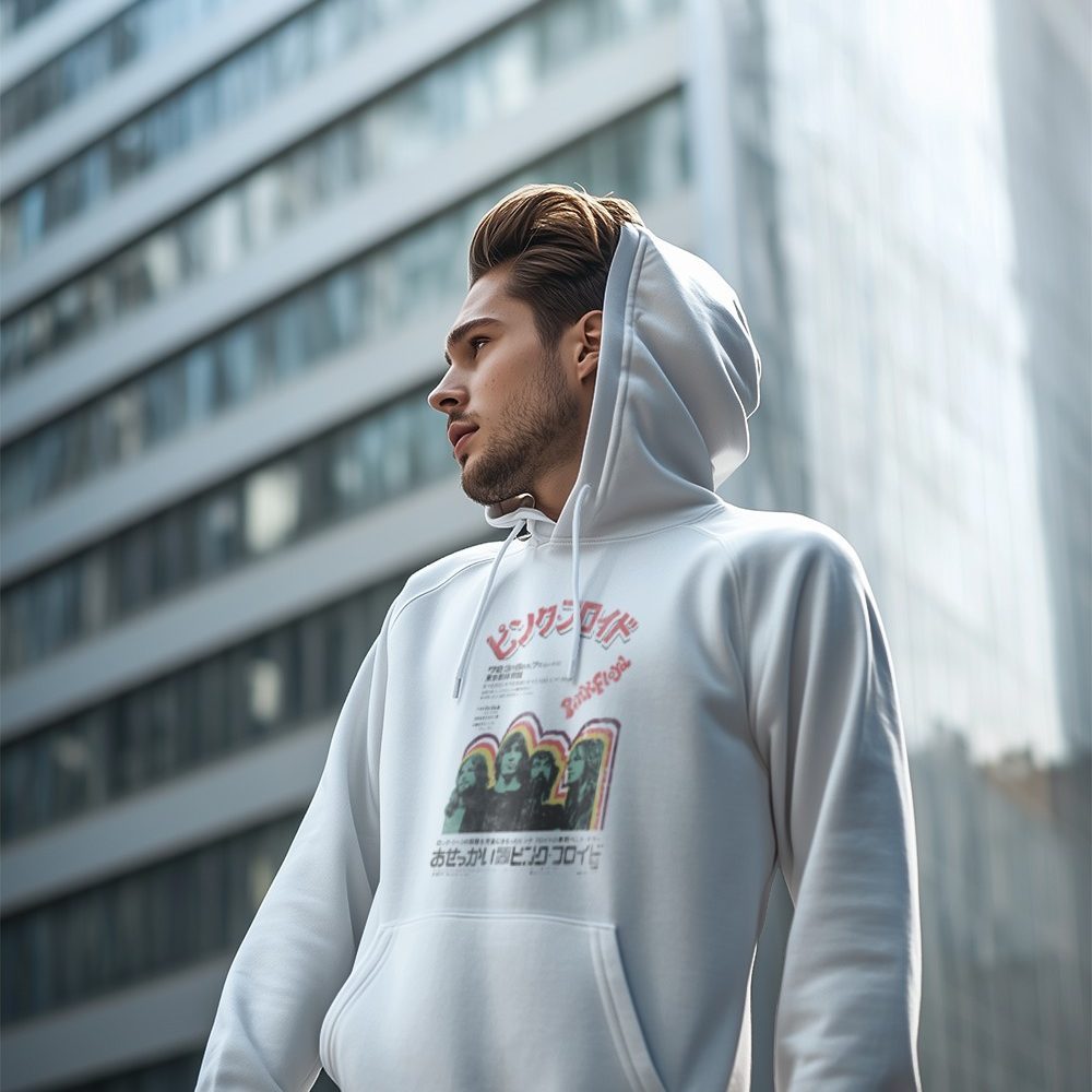 Sweat-shirt à capuche homme Pink Floyd avec un design de Pink Floyd Japon vert