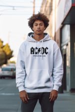 Sweat-shirt à capuche Homme ACDC avec un design de ACDC Back in Black noir