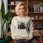 Sweat oversize coton bio Femme The Beatles avec un design de The Beatles Ticket To Ride noir