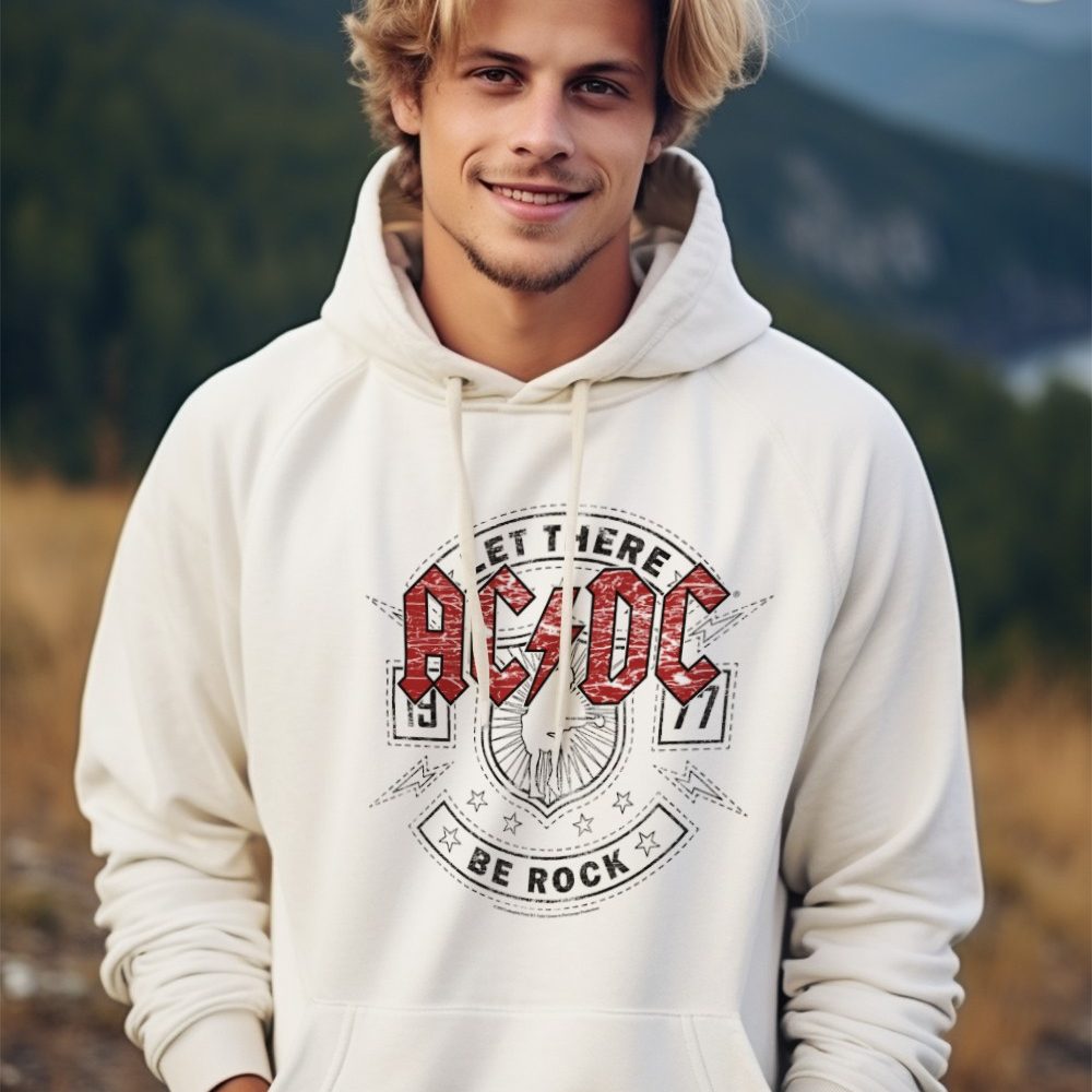 Sweat-shirt à capuche Homme ACDC avec un design de ACDC Let There Be Rock noir