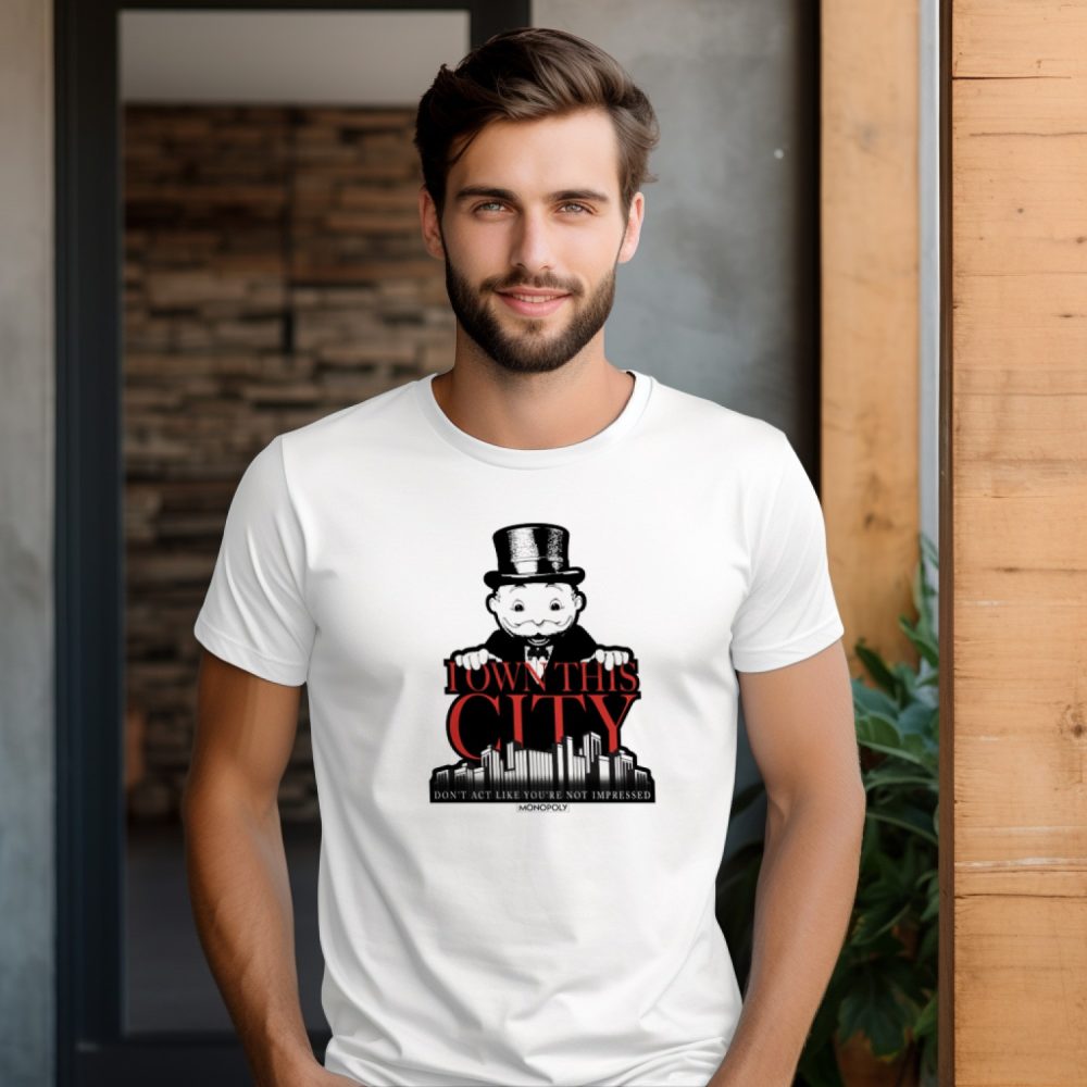 T-shirt Homme Monopoly avec un design de Monopoly I Own This City noir