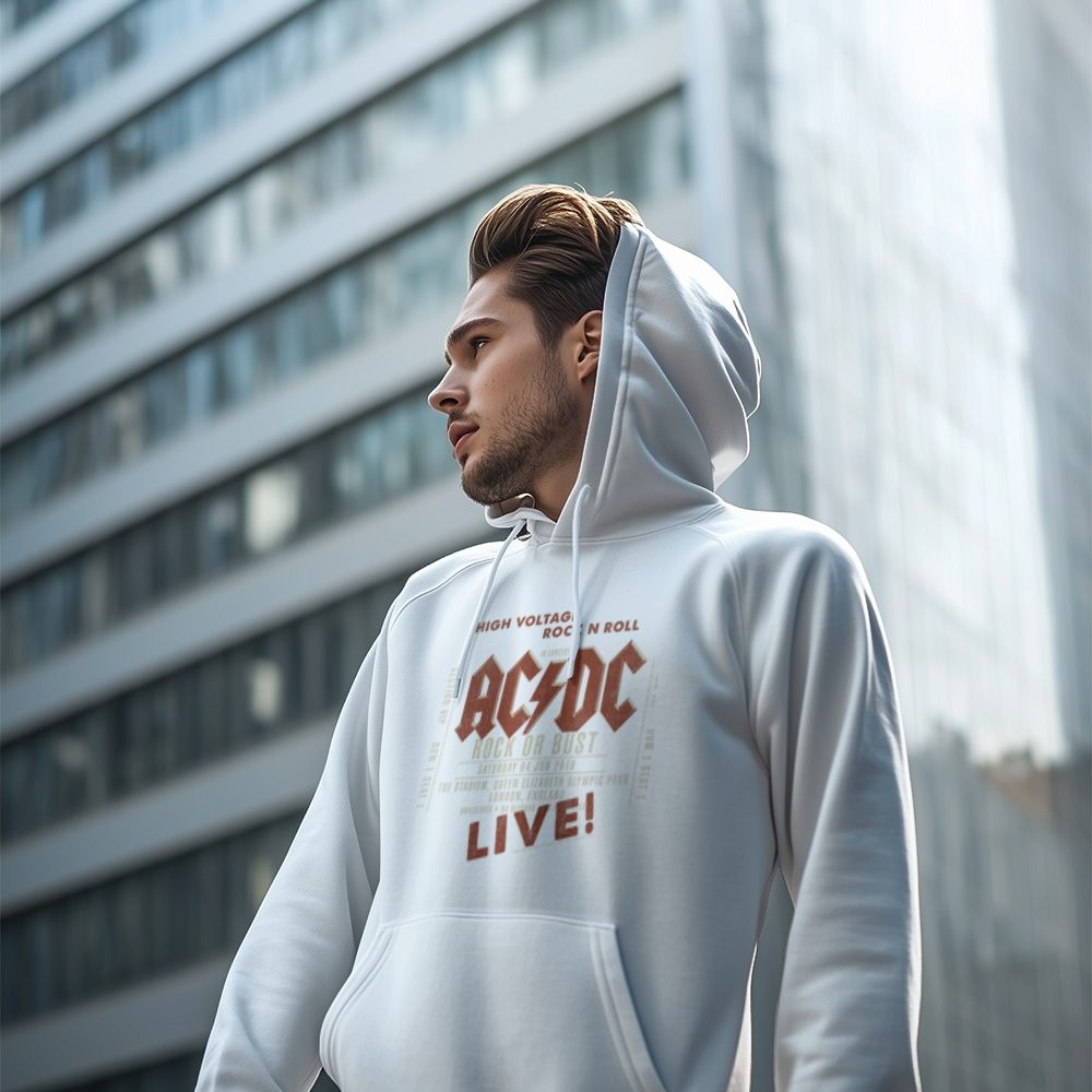 Sweat-shirt à capuche homme ACDC avec un design de ACDC High Voltage Rock N Roll