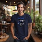 T-shirt Homme Bluelock avec un design de Bluelock Kick Off bleu et blanc