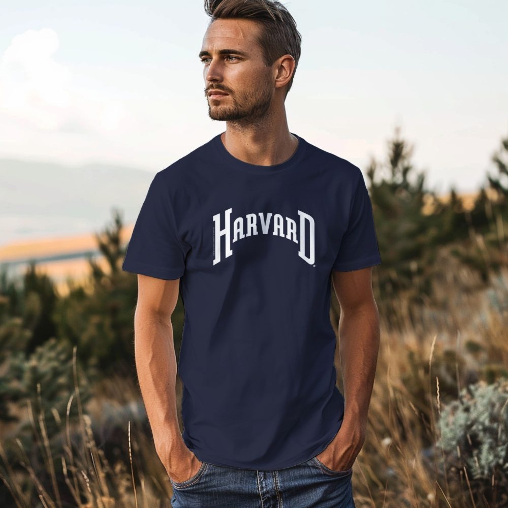 T-shirt Homme Harvard avec un design de Harvard Arc blanc