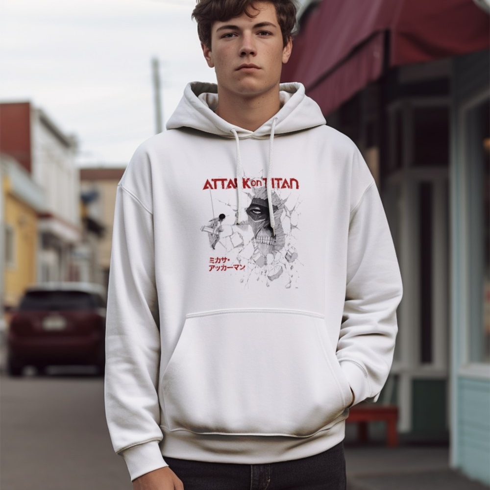 Sweat-shirt à capuche Homme Attack On Titan avec un design de Attack On Titan Broken Wall