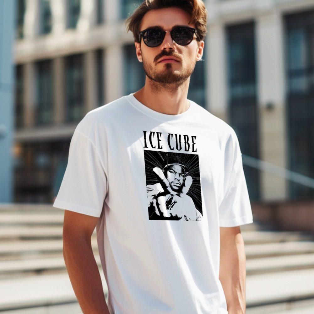 T-shirt Homme Ice Cube avec un design de Ice Cube Peace noir