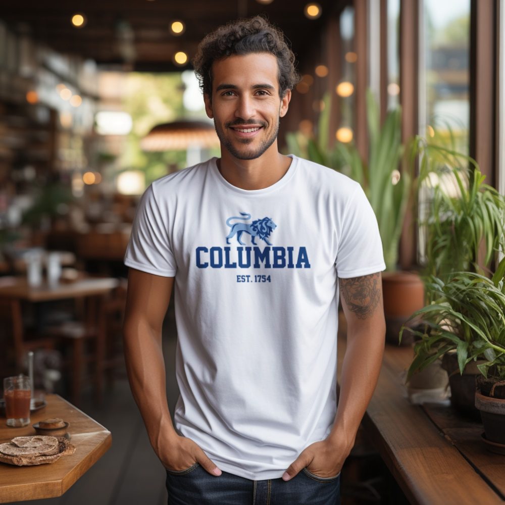 T-shirt homme Columbia avec un design de Columbia Lion bleu navy
