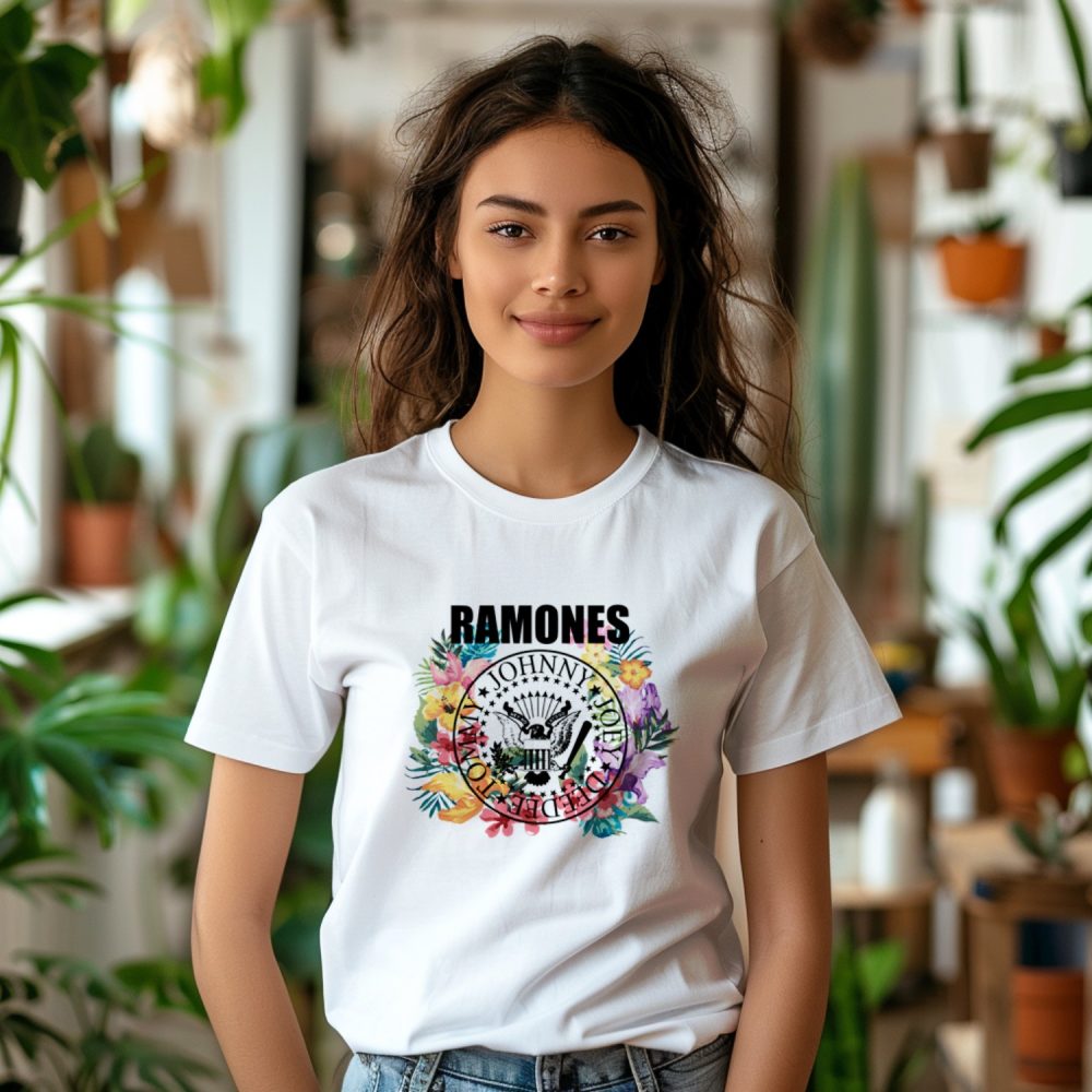 T-shirt Femme Ramones avec un design de Ramones Flowers