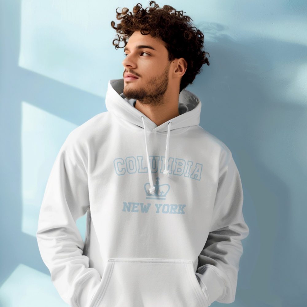 Sweat-shirt à capuche homme Columbia avec un design de Columbia New York bleu ciel
