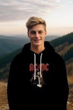Sweat-shirt à capuche Homme ACDC avec un design de ACDC Flamme clair