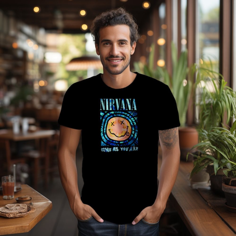 T-shirt Homme Nirvana avec un design de Nirvana Come As You Are bleu