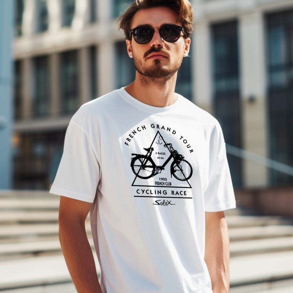 T-shirt Homme Solex avec un design de Solex French Grand Tour noir
