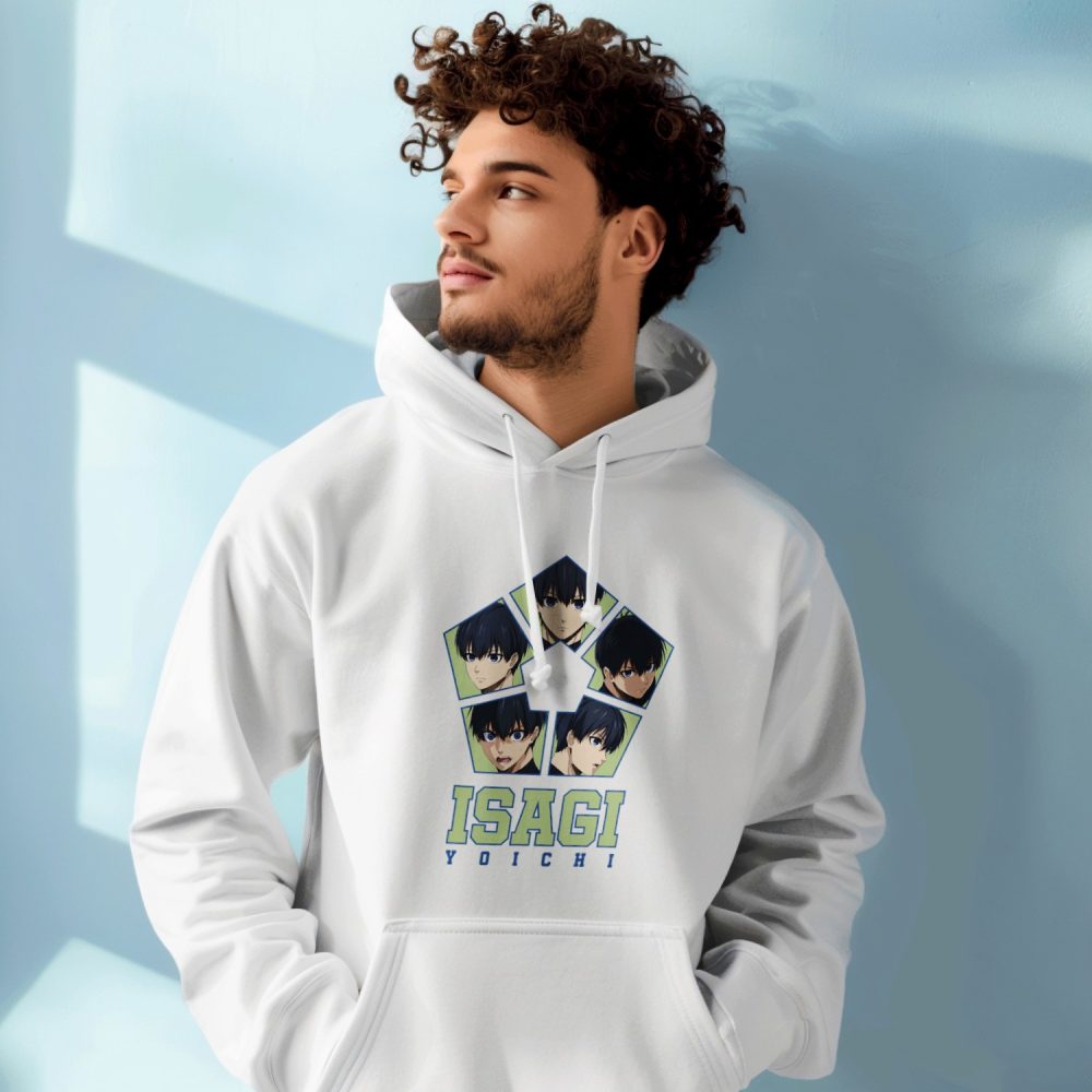 Sweat-shirt à capuche Homme Bluelock avec un design de Bluelock Isagi Yoichi bleu