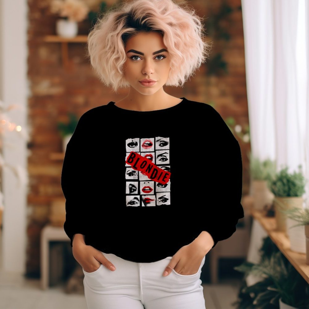 Sweat oversize coton bio Femme Blondie avec un design de Blondie blanc
