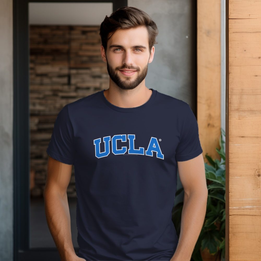 T-shirt Homme UCLA avec un design de UCLA Arc bleu contour blanc