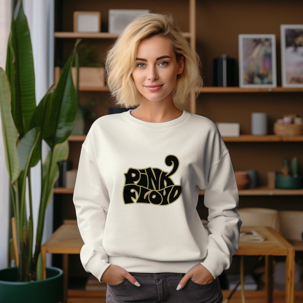 Sweat oversize coton bio Femme Pink Floyd avec un design de Pink Floyd Wavy noir