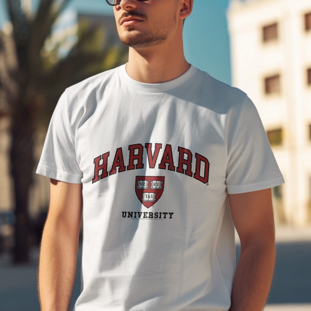 T-shirt Homme Harvard avec un design de Harvard Arc Écusson University noir