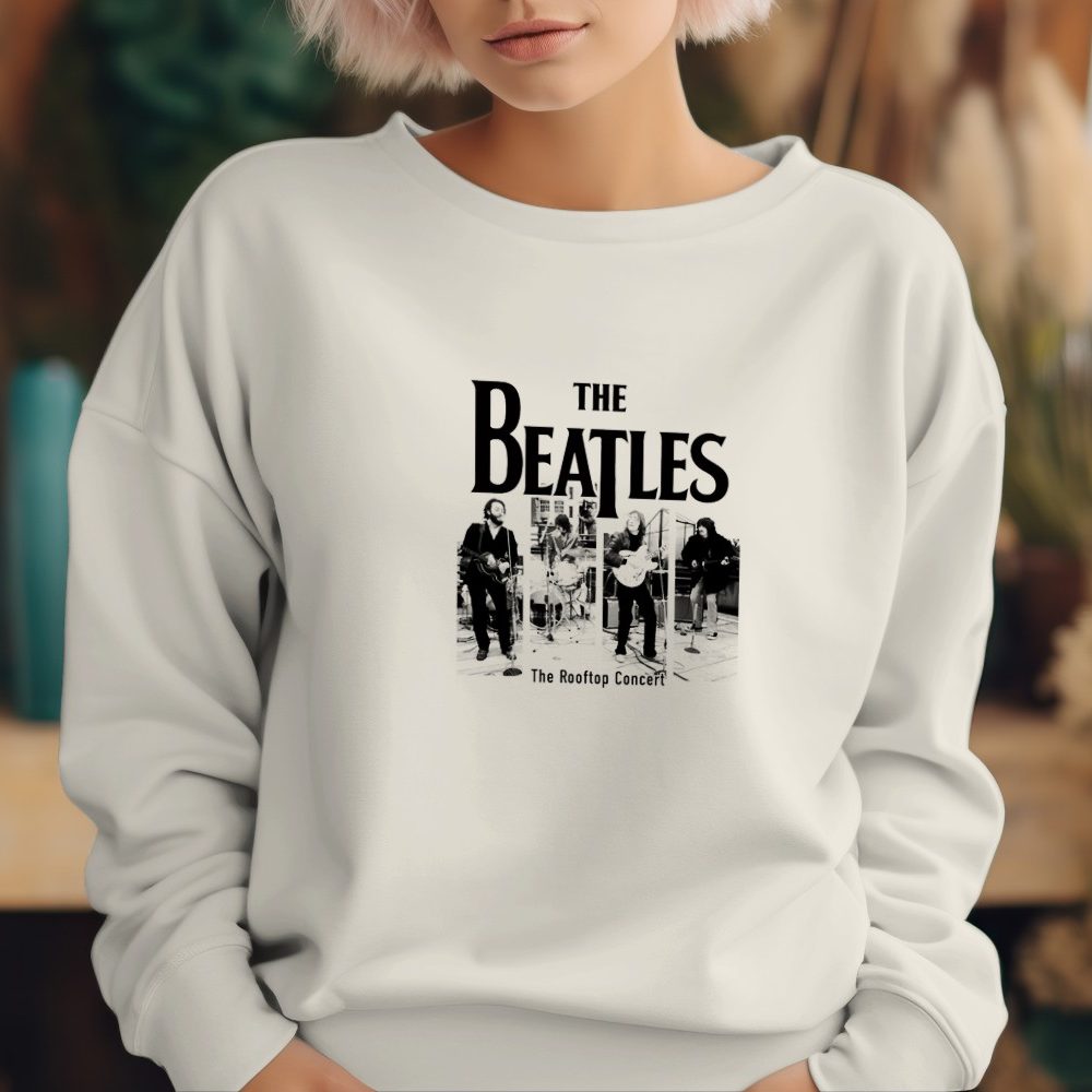 Sweat oversize coton bio Femme The Beatles avec un design de The Beatles Live noir
