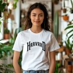 T-shirt Femme Harvard avec un design de Harvard Arc noir