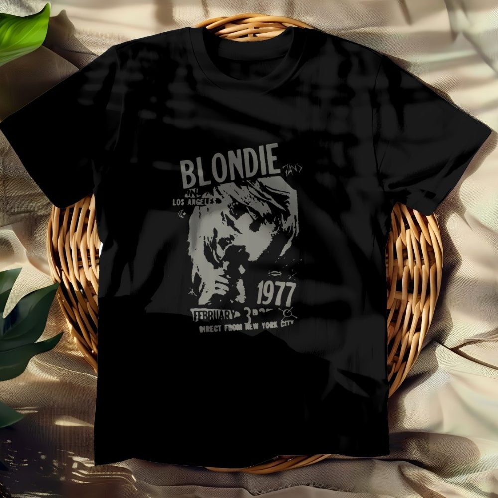 T-shirt Femme Blondie avec un design de Blondie 1977 gris