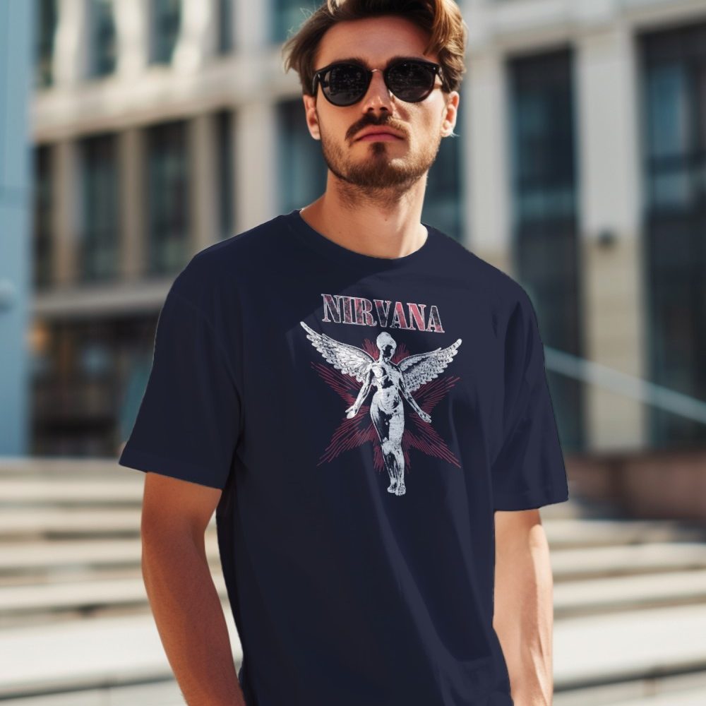 T-shirt homme Nirvana avec un design de Nirvana In Utero blanc