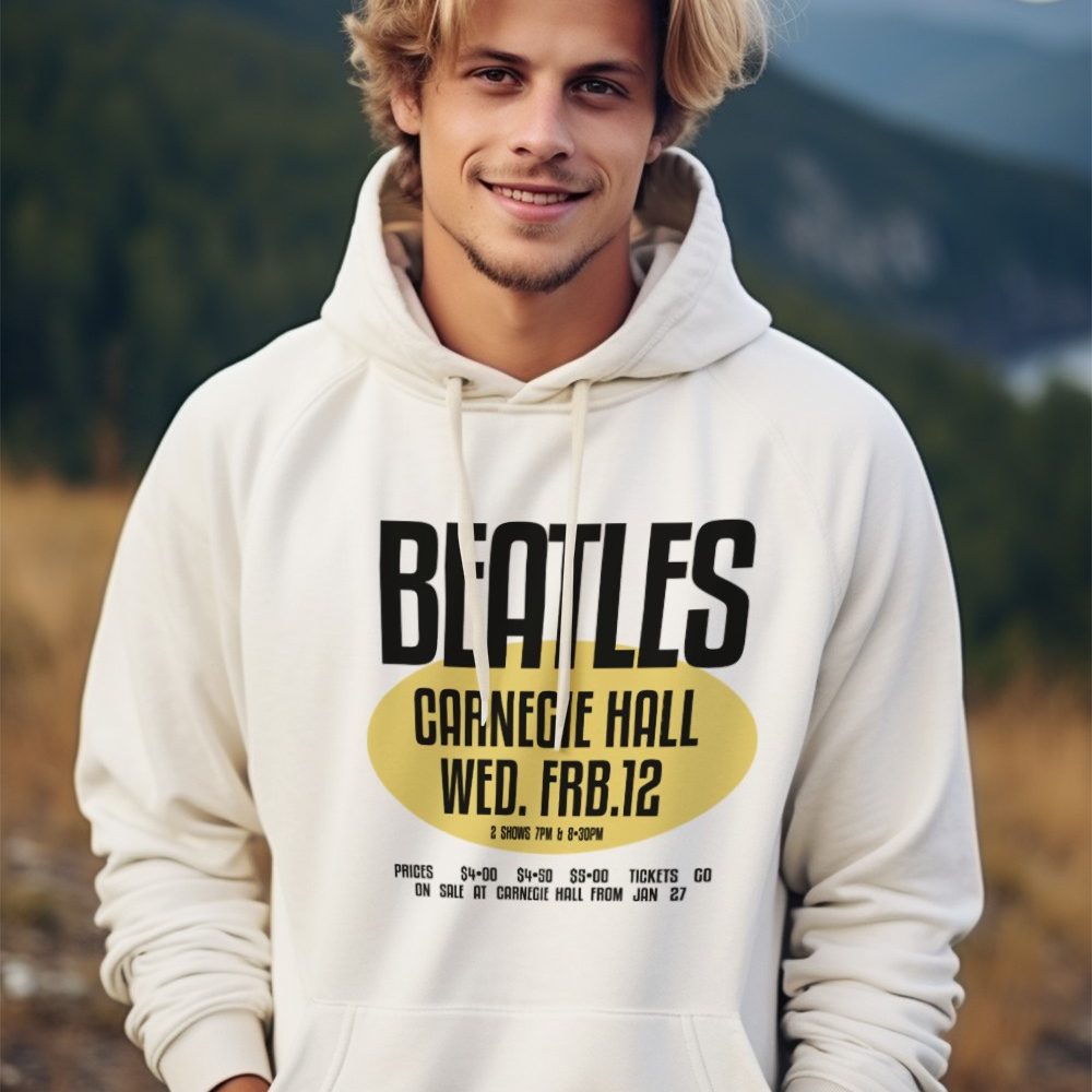 Sweat-shirt à capuche Homme The Beatles avec un design de The Beatles Carnegie Hall jaune