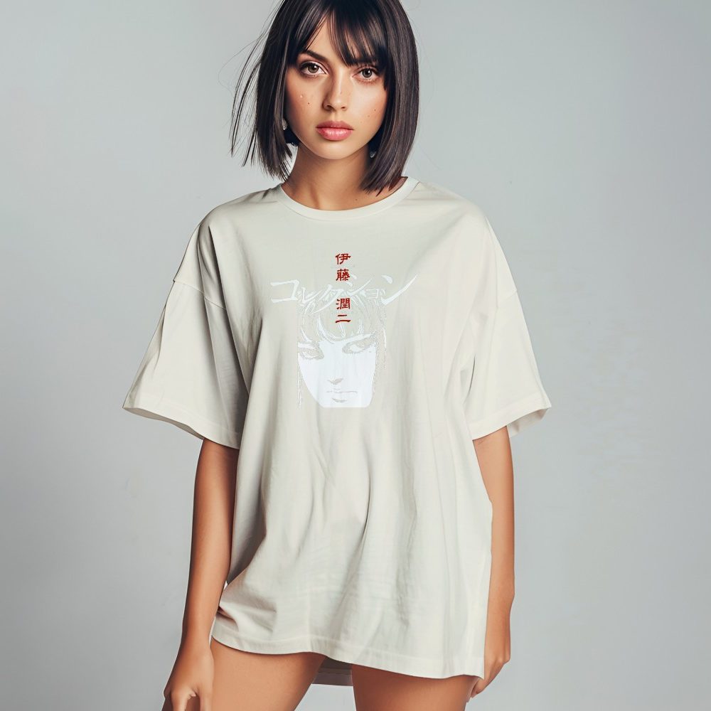 T-shirt bio oversize Femme Junji Ito Collection avec un design de Junji Ito Collection Face