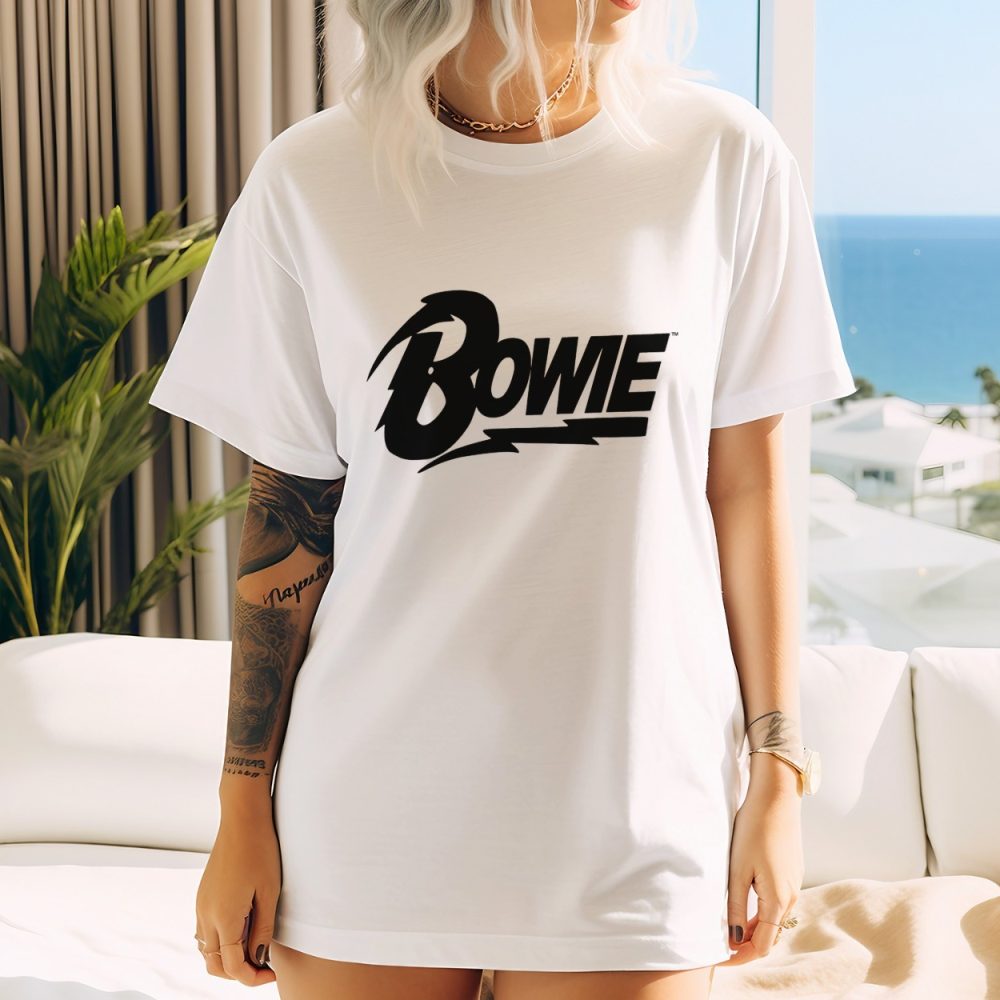 T-shirt oversize coton bio Femme Bowie avec un design de Bowie noir
